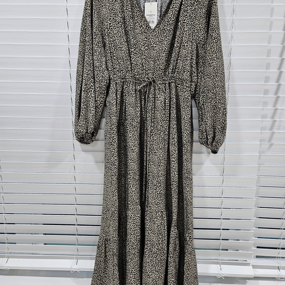 A New Day Women's Balloon Long Sleeve Dress, Leopard Print, Sz SM NWT - Picture 3 of 9